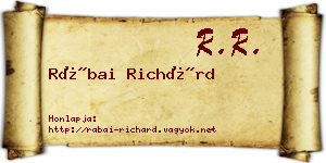 Rábai Richárd névjegykártya